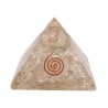 Piramide Orgonita di Quarzo in Resina con Spirale 7x7cm