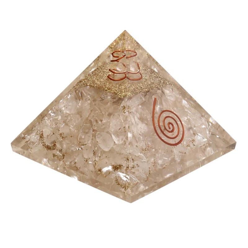 Piramide Orgonita di Quarzo in Resina con Spirale 7x7cm