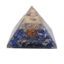 Pyramide en Lapis Lazuli Résine Orgonite avec Spirale 7x7cm