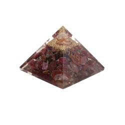 Piramide Orgonita di Rubino in Resina con Spirale 5x5cm
