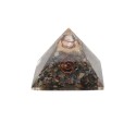 Pyramide d'Orgonite en Résine Saphir avec Spirale 5x5cm
