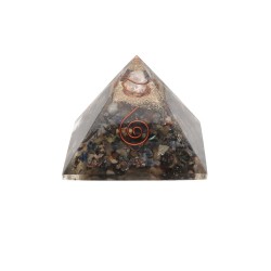 Piramide Orgonite di Zaffiro in Resina con Spirale 5x5cm