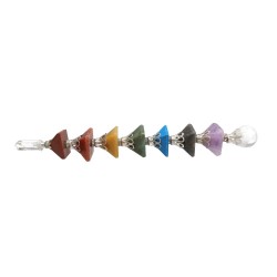 Channeling Wand with Chakra Pyramids and Quartz Point