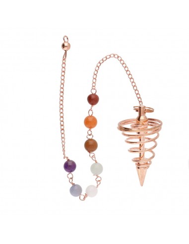 Pendolo Spirale di Rame con Chakra...