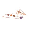 Copper Spiral Pendulum with Chakras (COB13)