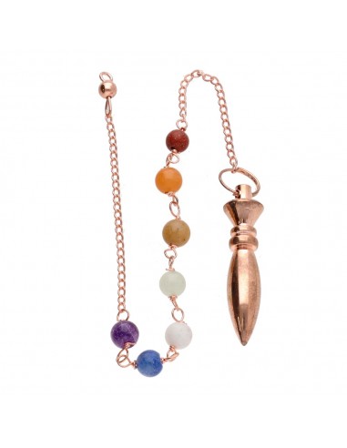 Pendule Karnak en cuivre avec chakras...