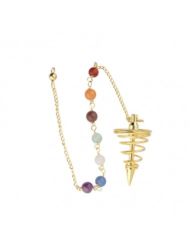 Pendolo Spirale di Bronzo con Chakras...