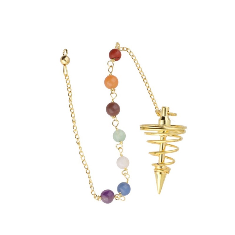 Pendolo Spirale in Bronzo con Chakra (BRO27)
