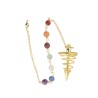 Péndulo Espiral de Bronce con Chakras (BRO27)