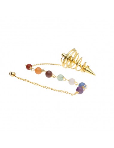 Pendolo Spirale di Bronzo con Chakras...