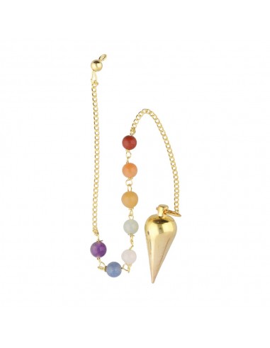 Pendolo conico in bronzo con chakra...