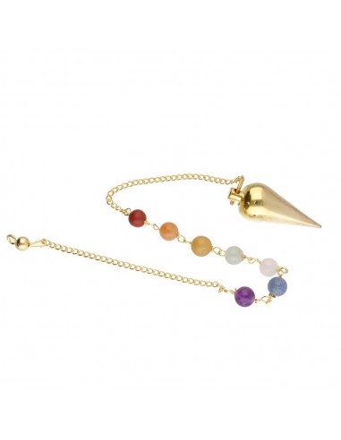 Pendolo conico in bronzo con chakra...