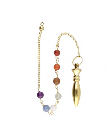 Pendule Karnak en bronze avec chakras...