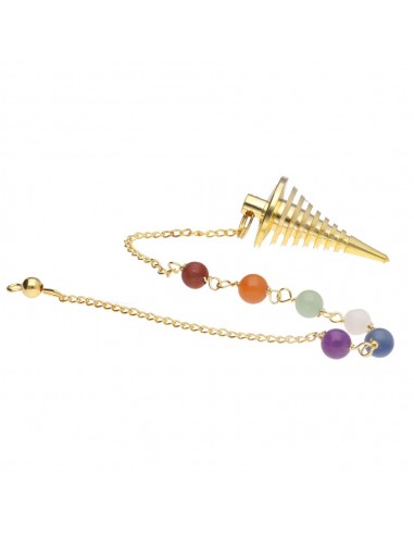 Pendolo conico in bronzo con chakra...