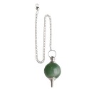 Pendolo Mermet di Quarzo Verde in Bagno d'Argento (MER1)