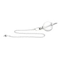 Pendule en quartz blanc plaqué argent (MER3)