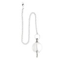 Pêndulo Mermet de Quartzo Branco com banho de prata (MER3)