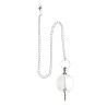 Pendule en quartz blanc plaqué argent (MER3)