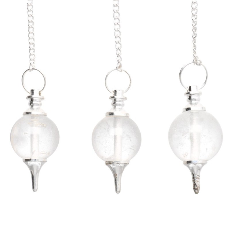 Pendolo Mermet in Quarzo Bianco con Bagno d'Argento (MER3)