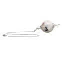 Pendule en pierre de lune plaquée argent (MER4)