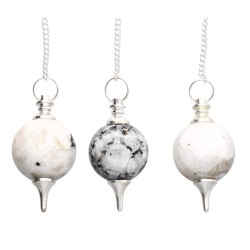 Silver Plated Moonstone Mermet Pendulum (MER4)