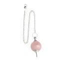 Pêndulo de Quartzo Rosa Mermet com banho de prata (MER5)