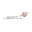 Pêndulo de Quartzo Rosa Mermet com banho de prata (MER5)