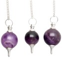 Silver Plated Amethyst Mermet Pendulum (MER6)
