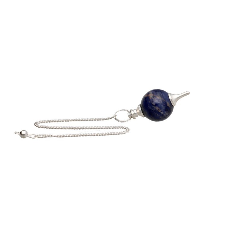 Pendolo Mermet in Sodalite con Bagno d'Argento (MER11)