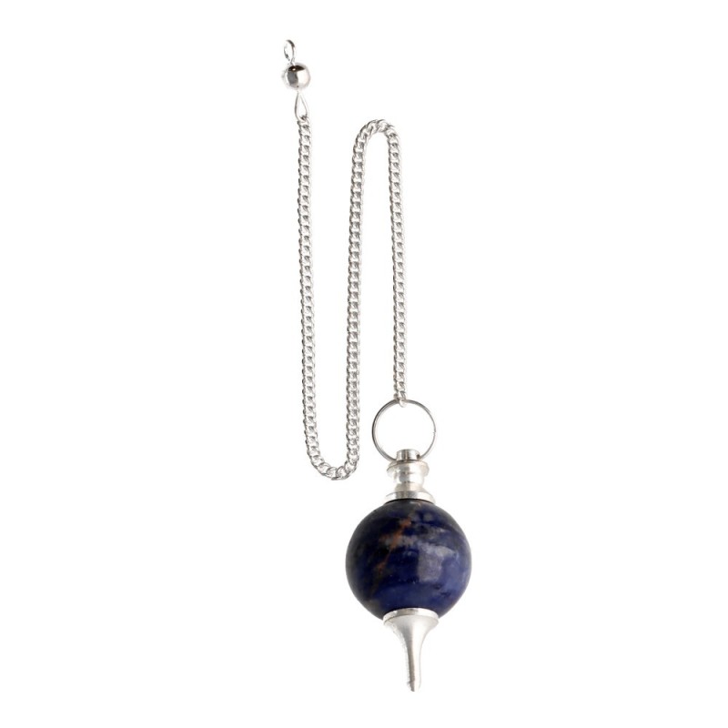 Pendolo Mermet in Sodalite con Bagno d'Argento (MER11)