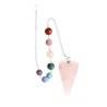 Faceted Rose Quartz Pendulum with Silver Plated Chakras (FAC33)