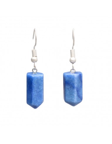 Orecchini con punta di quarzo blu...