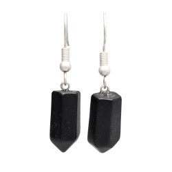 Orecchini Punta di Obsidiana in Bagno d'Argento