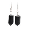 Silver Plated Obsidian Point Earrings