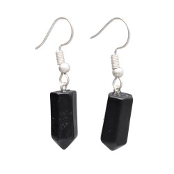 Orecchini Punta di Obsidiana in Bagno d'Argento