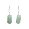 Green Quartz Earrings with Silver Plated Tip
