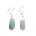 Green Quartz Earrings with Silver Plated Tip