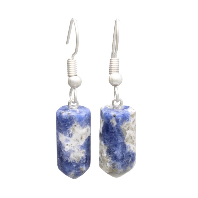 Orecchini Punta di Sodalite in Bagno d'Argento