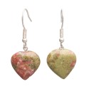 Pendientes Corazón de Unakita en Baño de Plata
