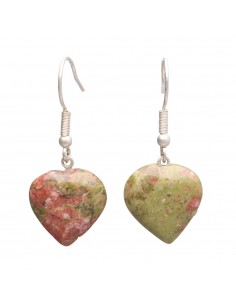 Silver Plated Unakite Heart...