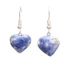 Orecchini Cuore di Sodalite in Bagno d'Argento