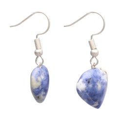 Orecchini Cuore di Sodalite in Bagno d'Argento