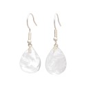 Silver Plated White Quartz Drop Earrings