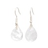 Silver Plated White Quartz Drop Earrings