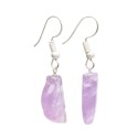 Silver Plated Amethyst Leaf Earrings