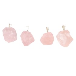 Pendentif en quartz rose brut