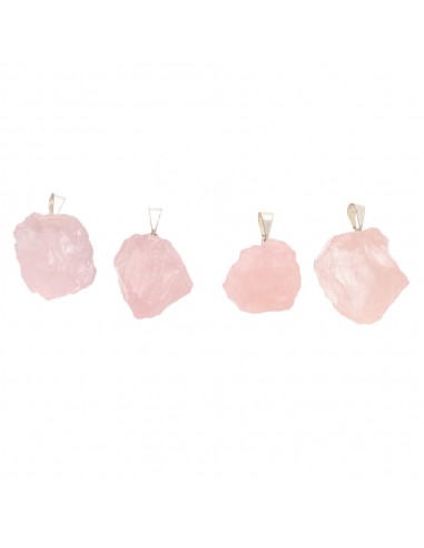 Pendentif en quartz rose brut