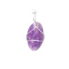 Pendant Tumbled of Amethyst in Silver Bath