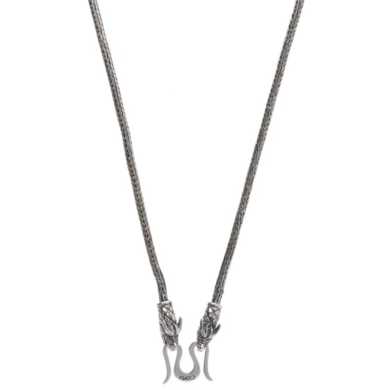 Catena Gotland 50cm Intrecciata 2mm in Argento Sterling 925