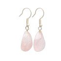 Silver Plated Rose Quartz Drop Earrings